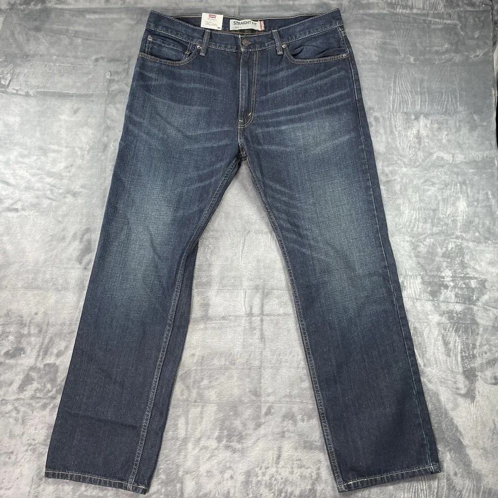 Y2K Levi's 505 Mens Blue Jeans Regular Fit Straight Leg Size 36x32 NWT